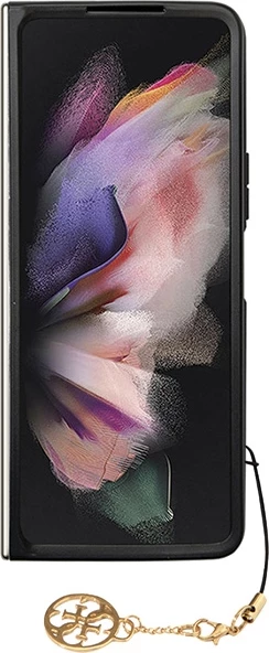 Elegantna zaščitna prevleka za Samsung Galaxy Z Fold5, Guess GUHCZFD5GF4GGR F946, s 4G obeskom, siva