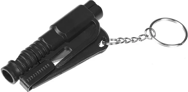 Varnostno nujno orodje z zvokom, rezilo za pas in lomilec stekla GUARD YC-004-BL, črno