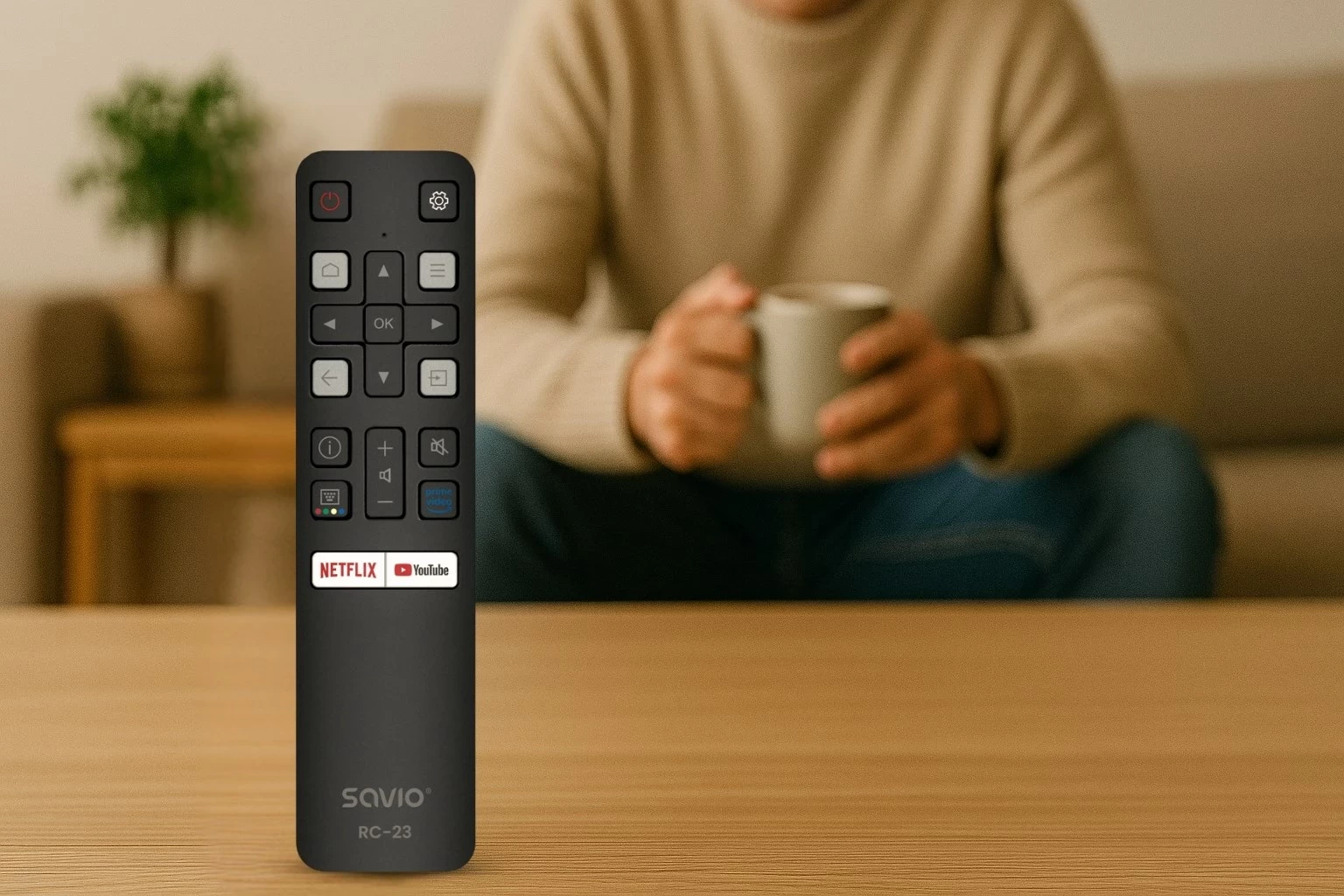 Univerzalni daljinski upravljalnik SAVIO RC-23 za TCL, črn