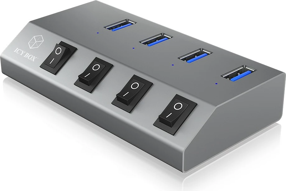 USB razdelilec, 4 x USB 3.2 Gen 1, aluminij, antracit ICY BOX IB-HUB1405