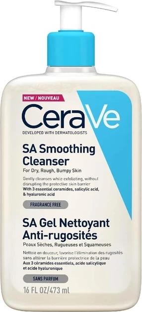 Piling gel za telo CeraVe SA Smoothing Cleansing, 473 ml