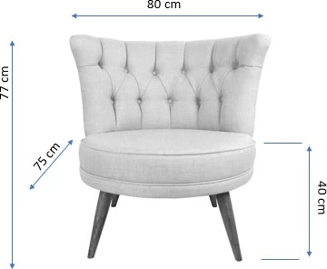 Kavč stol z naslonjalom Atelier del Sofa Richland, siva