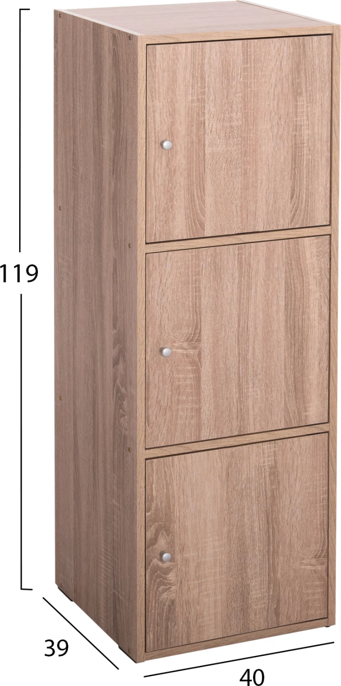 Omarica s 3 prostori za shranjevanje SORIANO FH9939.11 sonoma hrast melamin 40x39x119Hcm