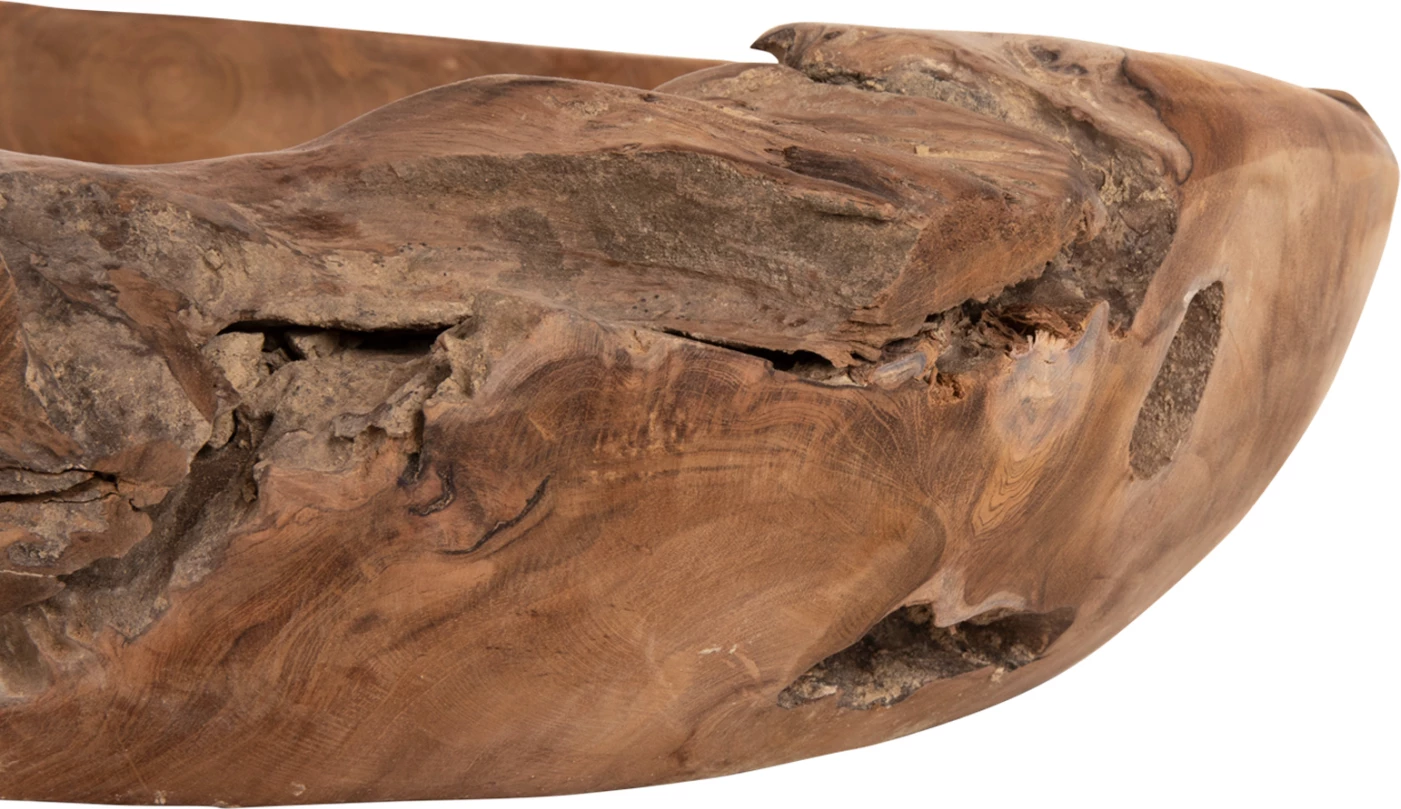 Dekorativna skleda za mizo YOKI FH9629 iz tikovine Φ50x16Hcm