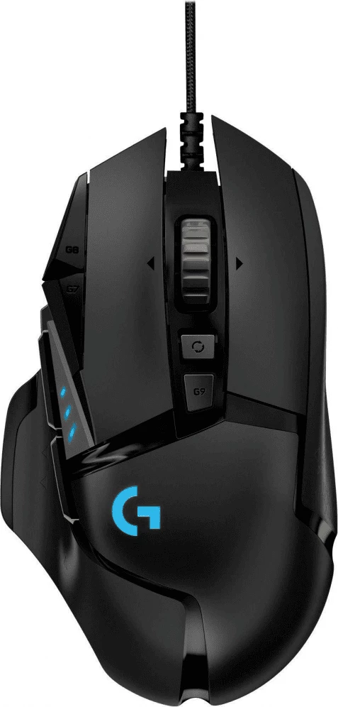 Igralna miška Logitech G502 HERO 910-005471, z USB kablom, več programabilnih gumbov, RGB osvetlitev, črna