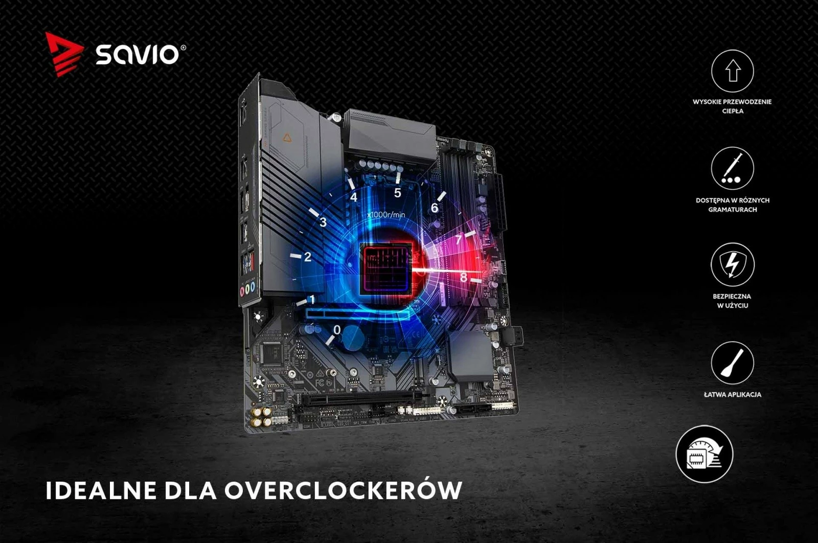 Toplotna pasta Savio GLACIER TG-04, 1 g, 14.5 W/mK, siva