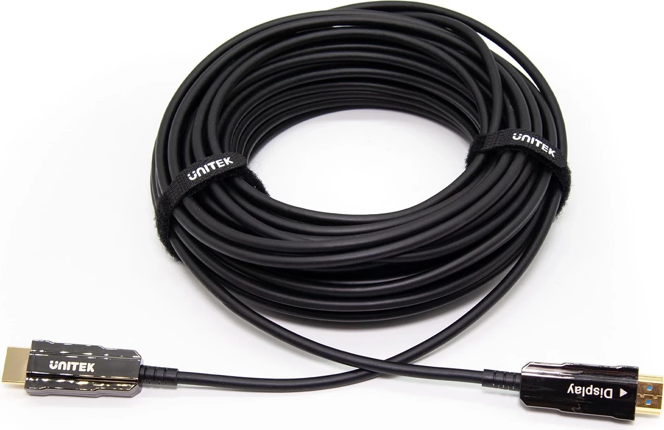Optični HDMI kabel Unitek 2.0 AOC 4K 60Hz 40 m, črn