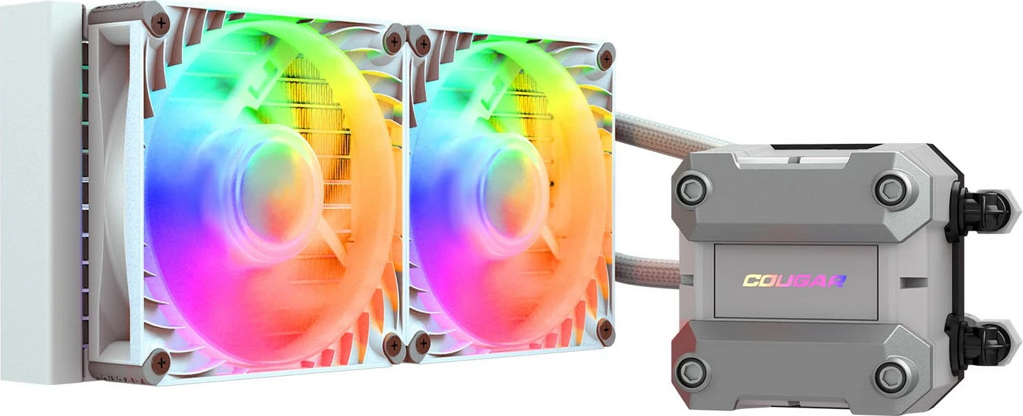 Hladilnik z vodo za CPU Cougar Poseidon Ultra 240, ARGB, bel