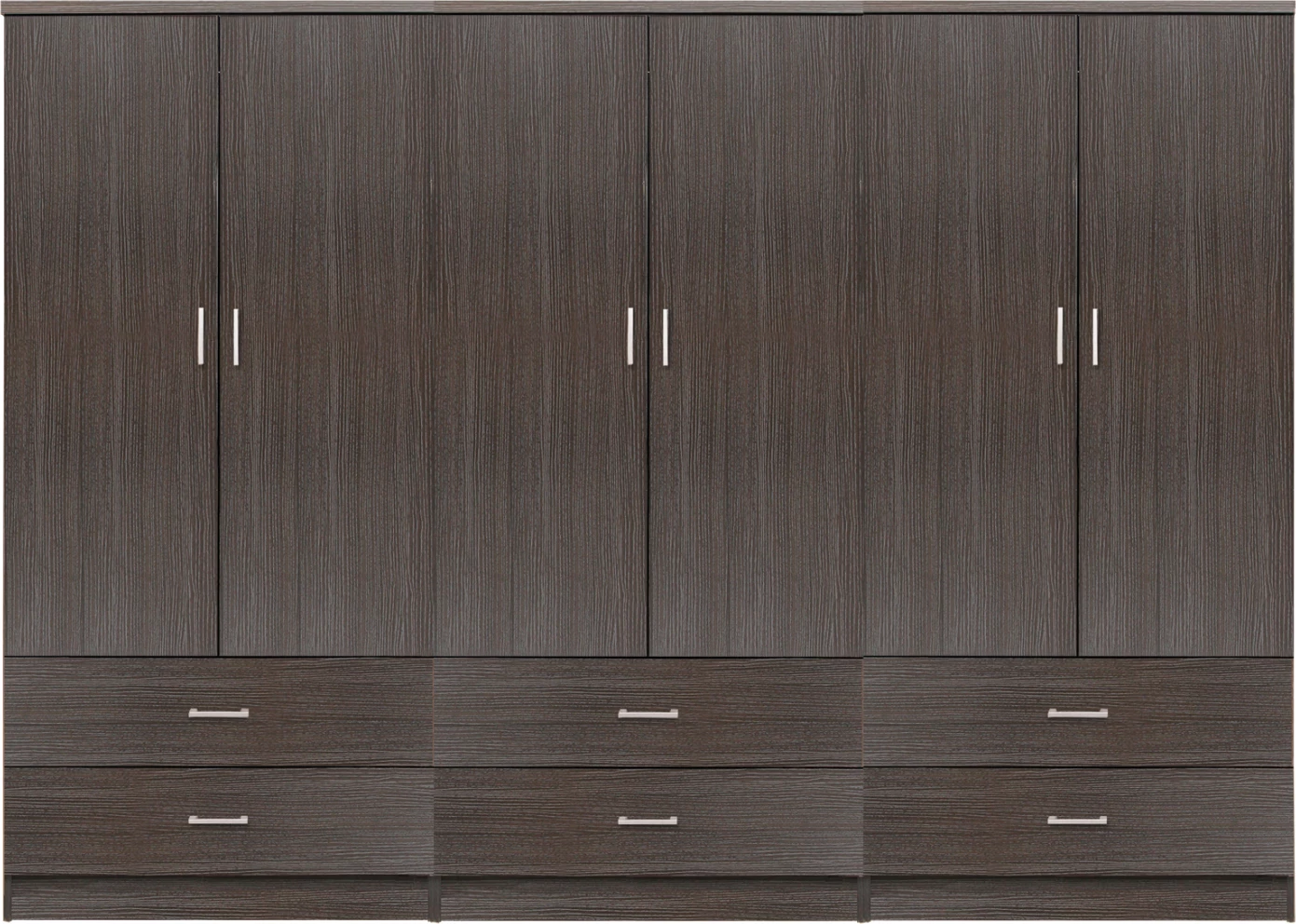 Garderobna omara REINA s 6 vrati in 6 predali FB921060.01 melamin v barvi zebrano 240x42x181H cm