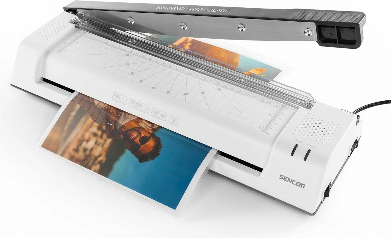 Laminator 2 v 1, A3, 2x75–2x125 µm, bel — Sencor SLA 350, z giljotino