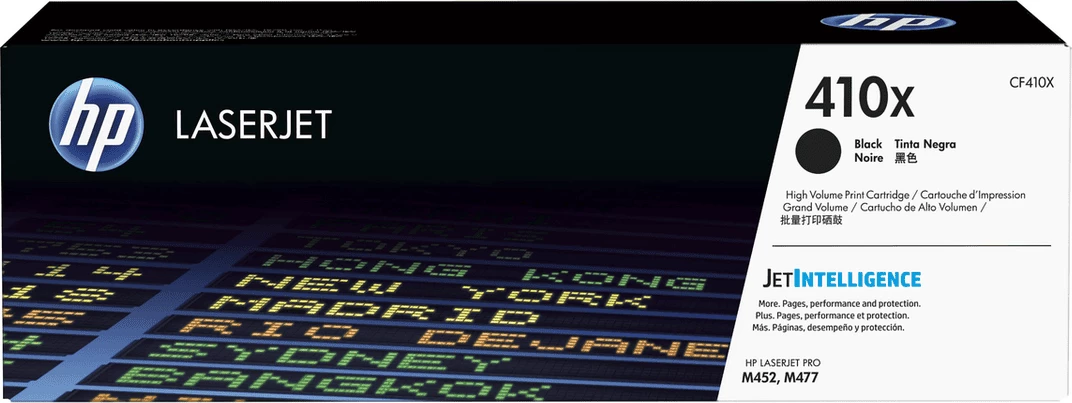 Toner kartuša 410X (CF410X), 6500 strani, XL, črna, HP