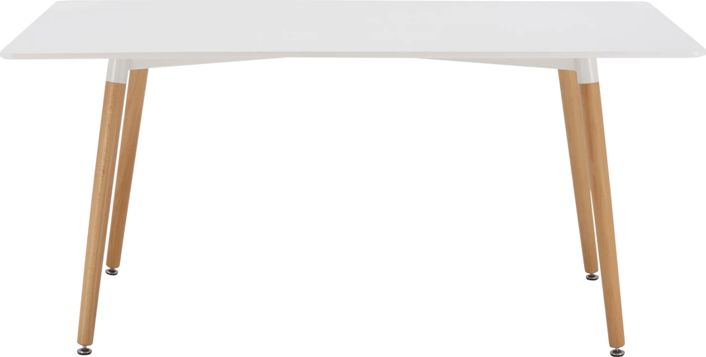 Kuhinjska miza FH8697.01 Minimal, bela MDF, noge bukev, 160x90x74