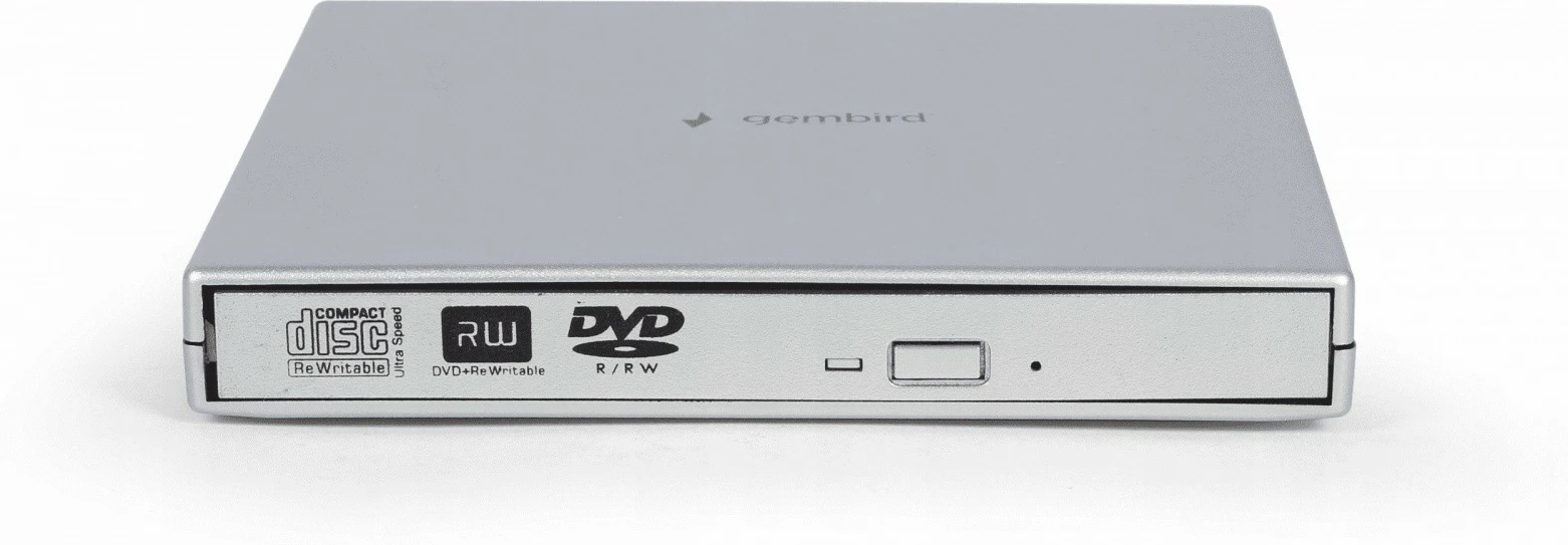 Zunanji bralnik/zapisovalnik CD/DVD, Gembird DVD-USB-021-SV, USB 2.0, do 24x CD / 8x DVD, srebrn