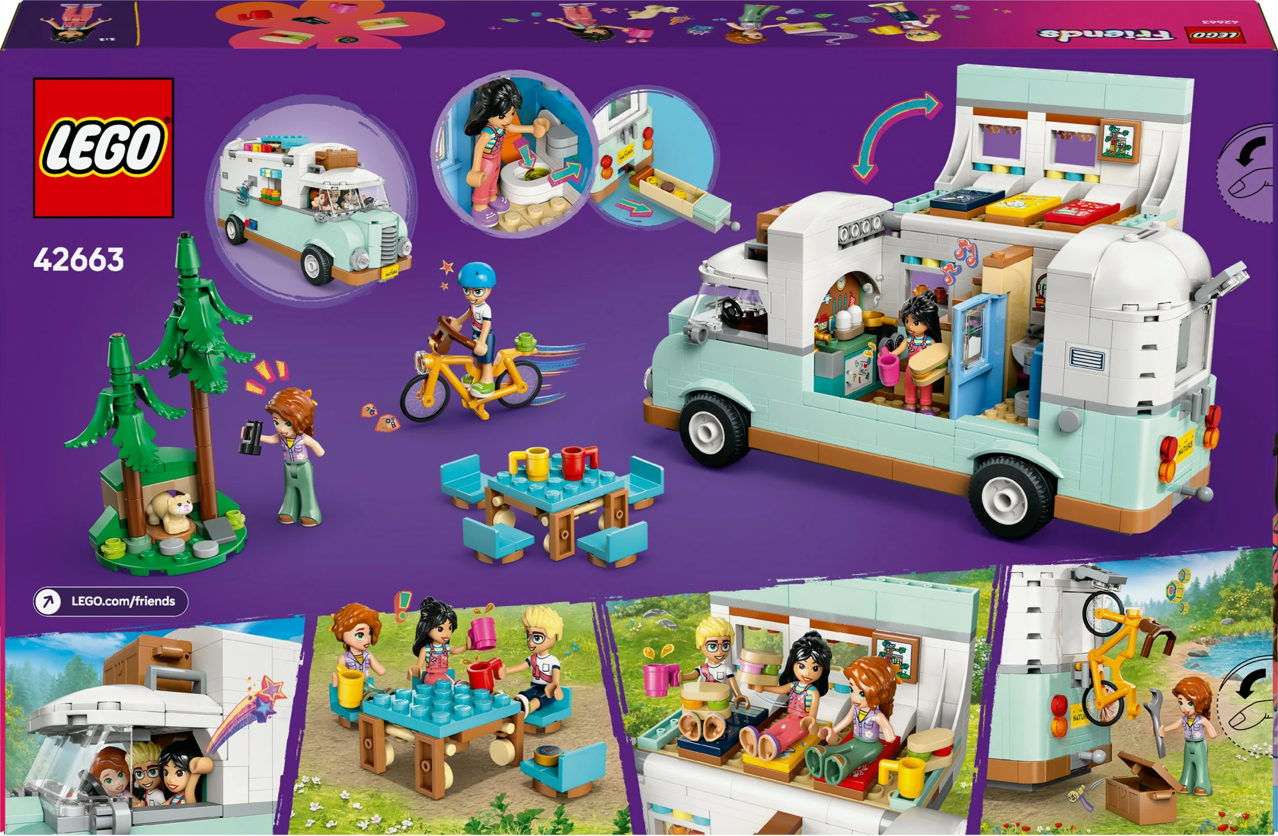 Set za gradnjo avtodoma LEGO Friends 42663, 778 delov, večbarven