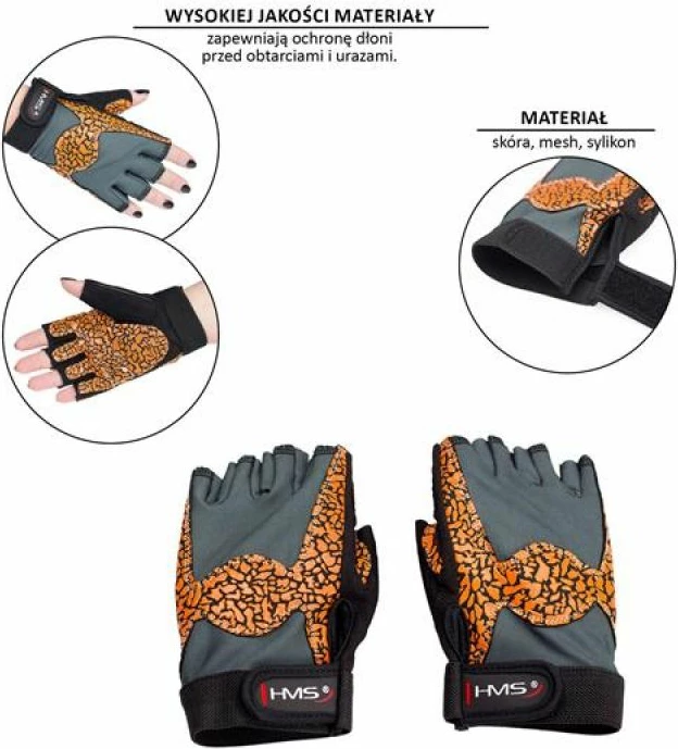 Dlančniki za vadbo, HMS RST03, ženski, roza/sivi