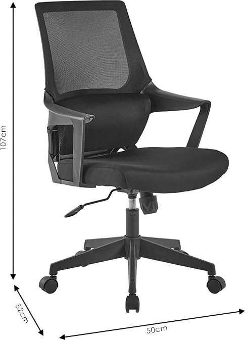 Pisarniški stol z mrežo, Fragrant, črn