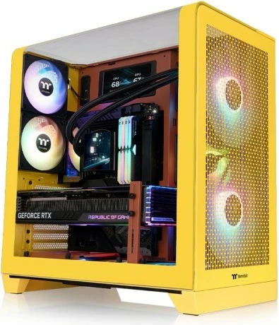 Računalniško ohišje View 390 Air Thermaltake, Midi Tower, Butter Caramel, kaljeno steklo, RGB
