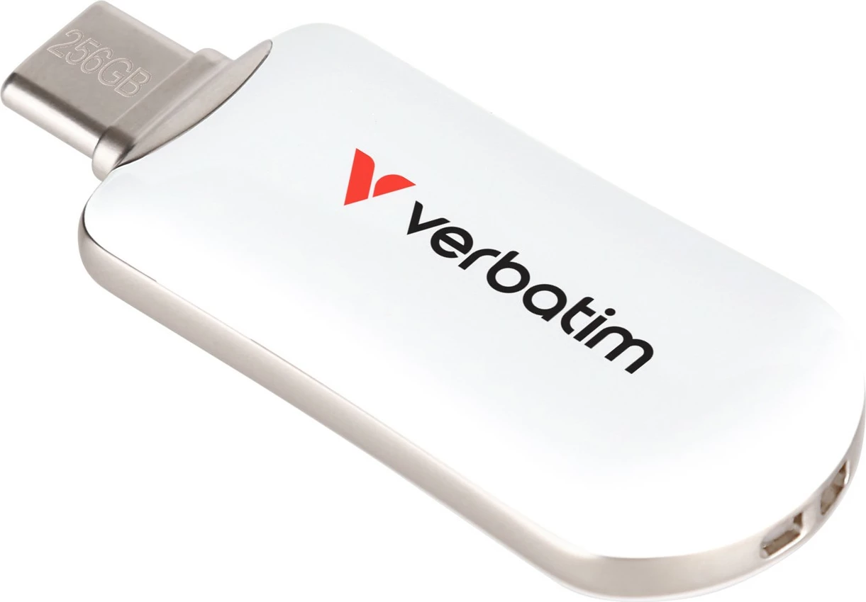 USB 256 GB, USB Type-C, 3.2 Gen 1, bel — Verbatim Plectra