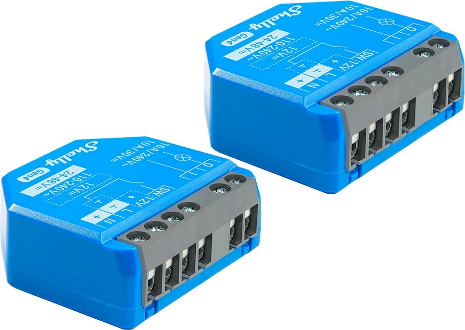 Pametno stikalo Shelly 1 Gen4, 2 kosa, modro