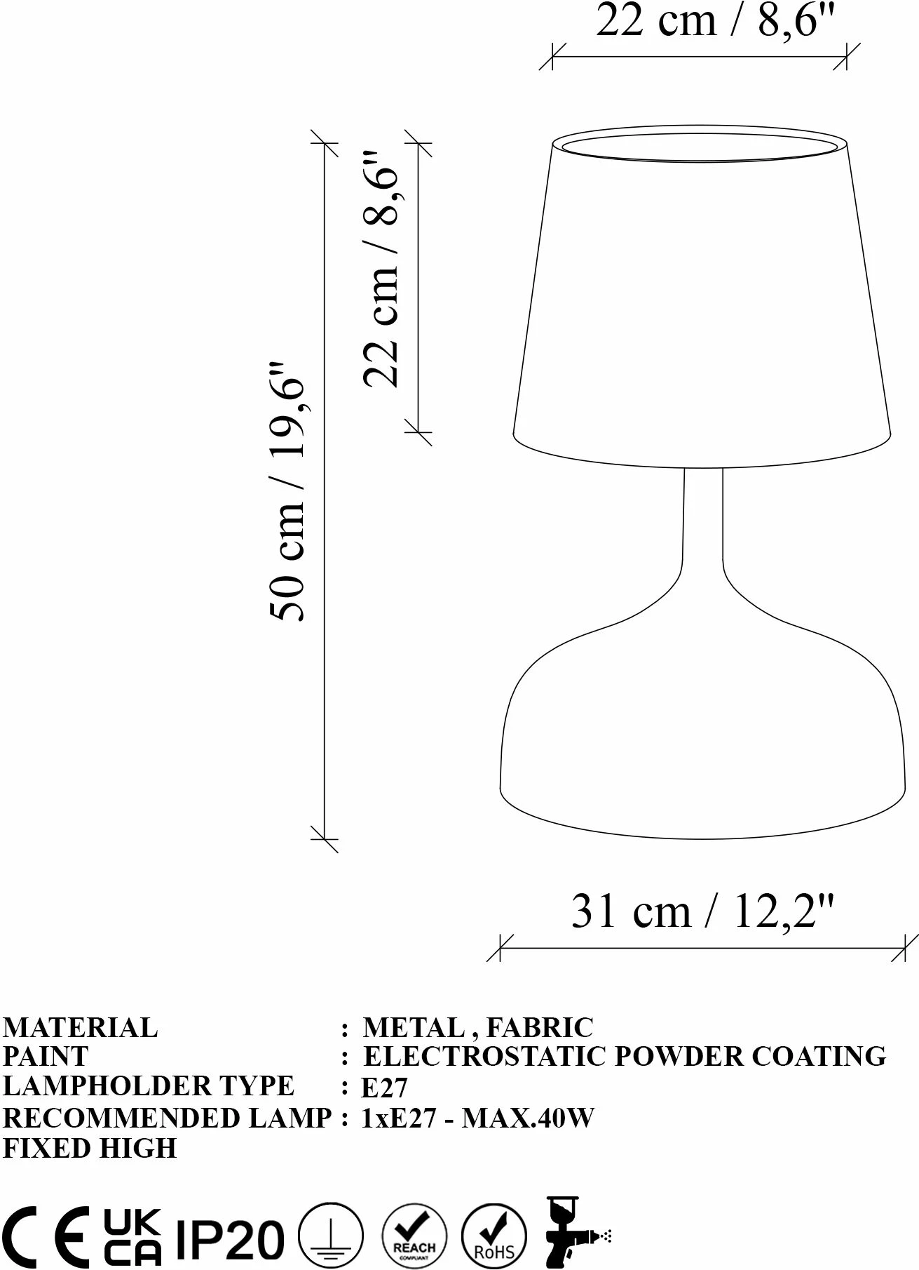 Namizna svetilka v obliki žarnice, zlate in bež barve, Opviq, 31x31x50 cm