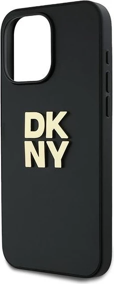 Ovitek za telefon z zapestnim trakom DKNY Stock Logo za iPhone 15 Pro Max, črn