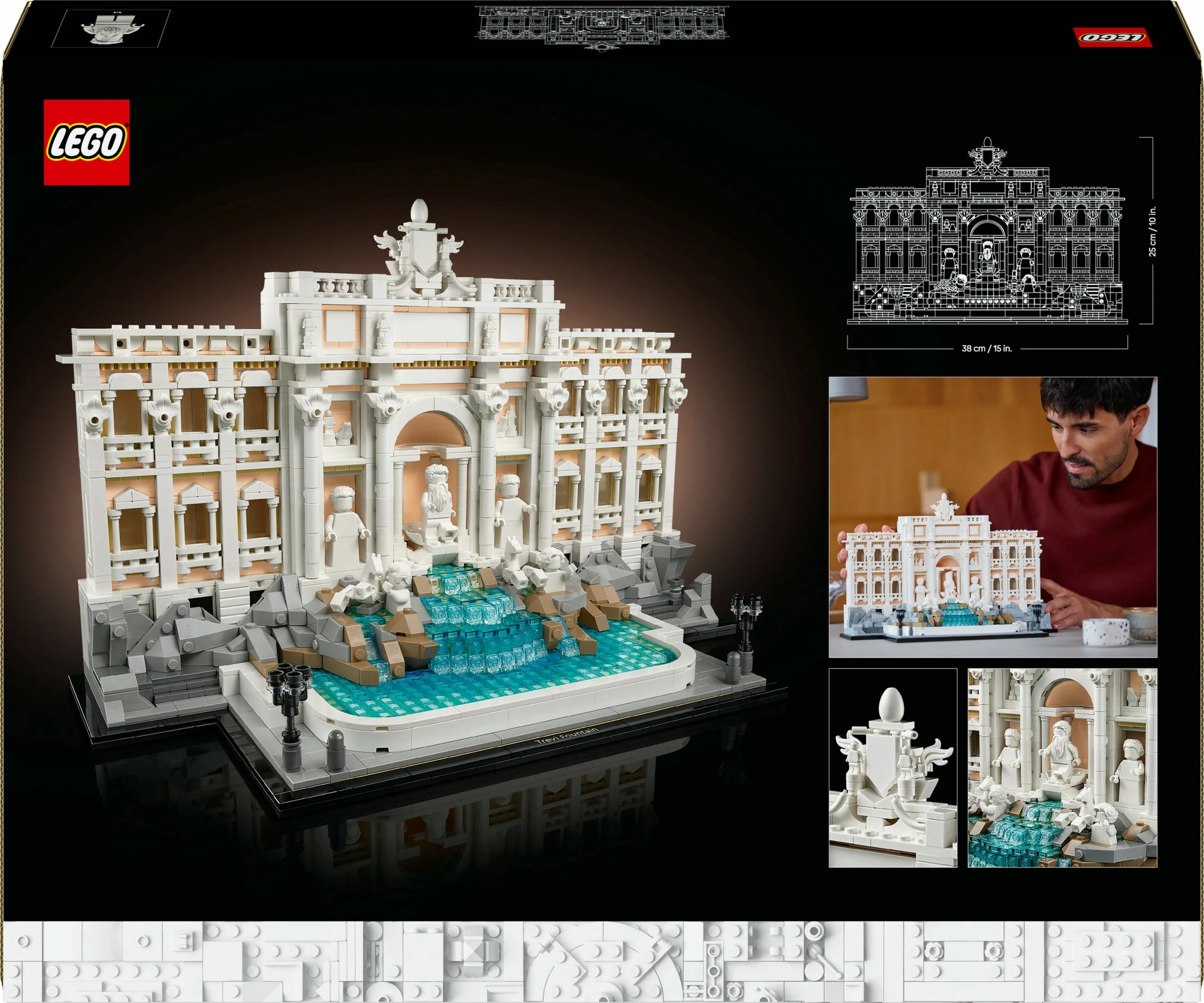 Model Fontana di Trevi, LEGO Architecture, 1880 delov, plastika, večbarven