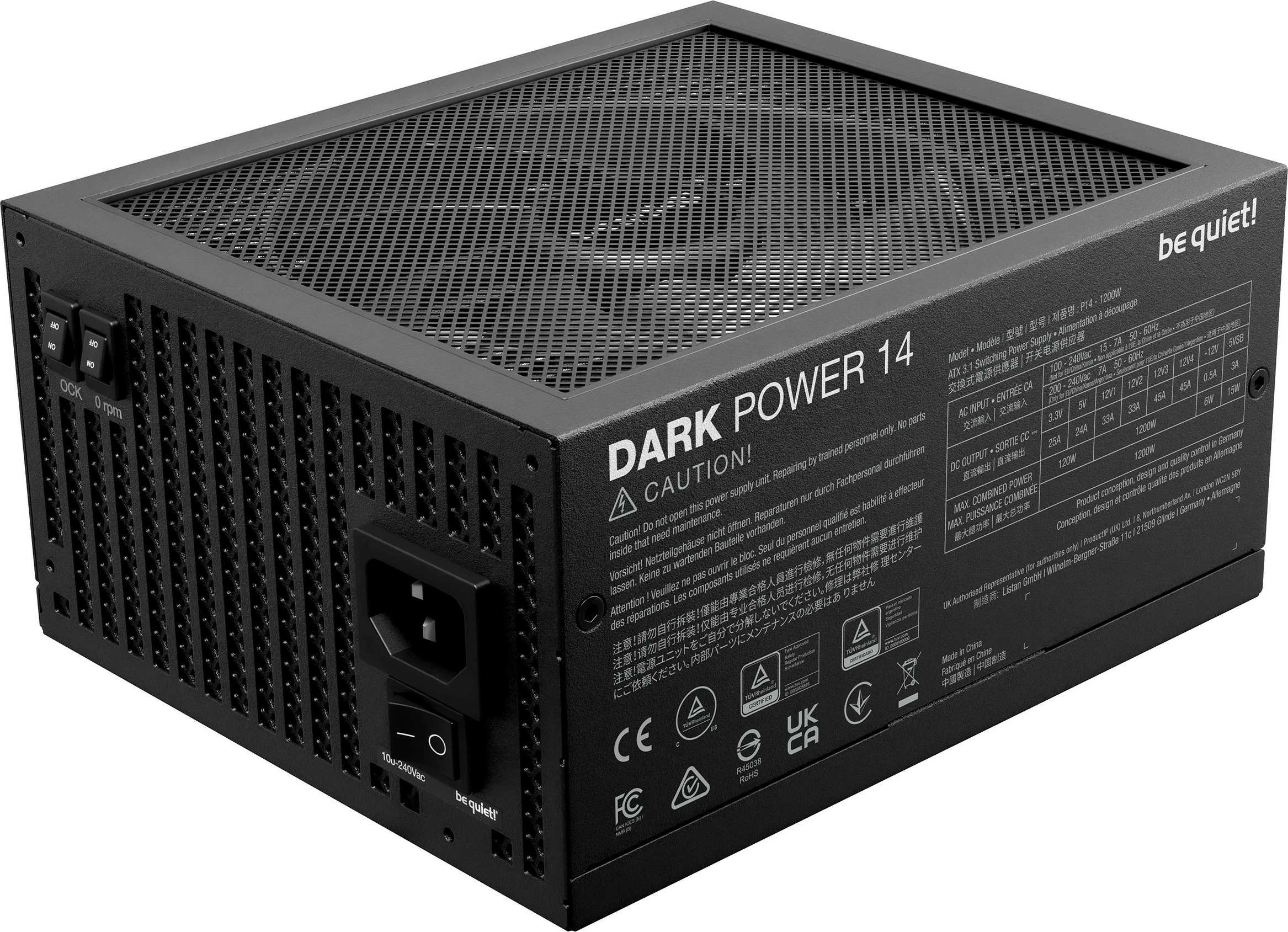 Napajalnik be quiet! DARK Power 14 1200 W, črn