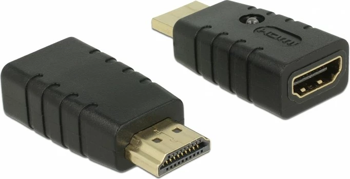 Adapter HDMI, DeLOCK 63320, moški-ženska, 4K 60 Hz, črno