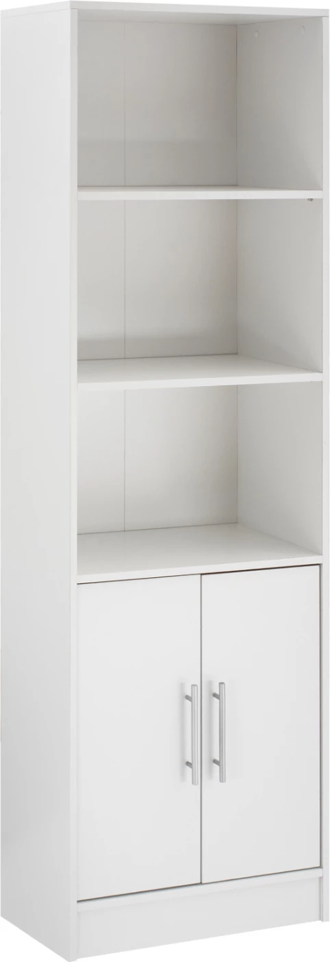 Knjižna omara iz melamina FH2027.05 bele barve 60x30x180cm