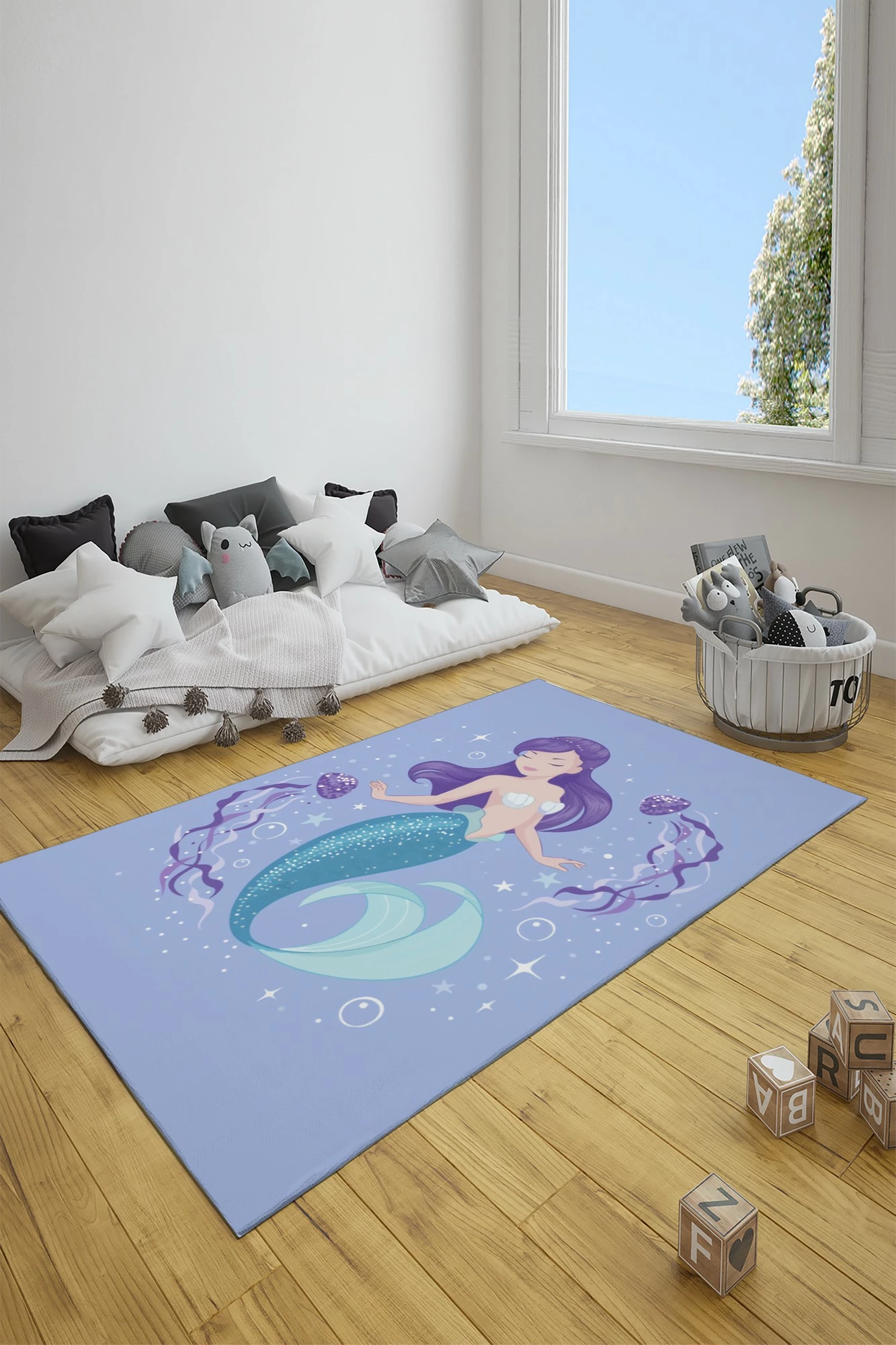 Preproga s sireno, večbarvna, 80 x 300 cm, CT-3051