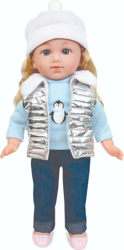 Funkcionalna lutka, 36 cm, Natalia 185663, govori in poje v poljščini, z baterijami AG13 x3, srebrni telovnik