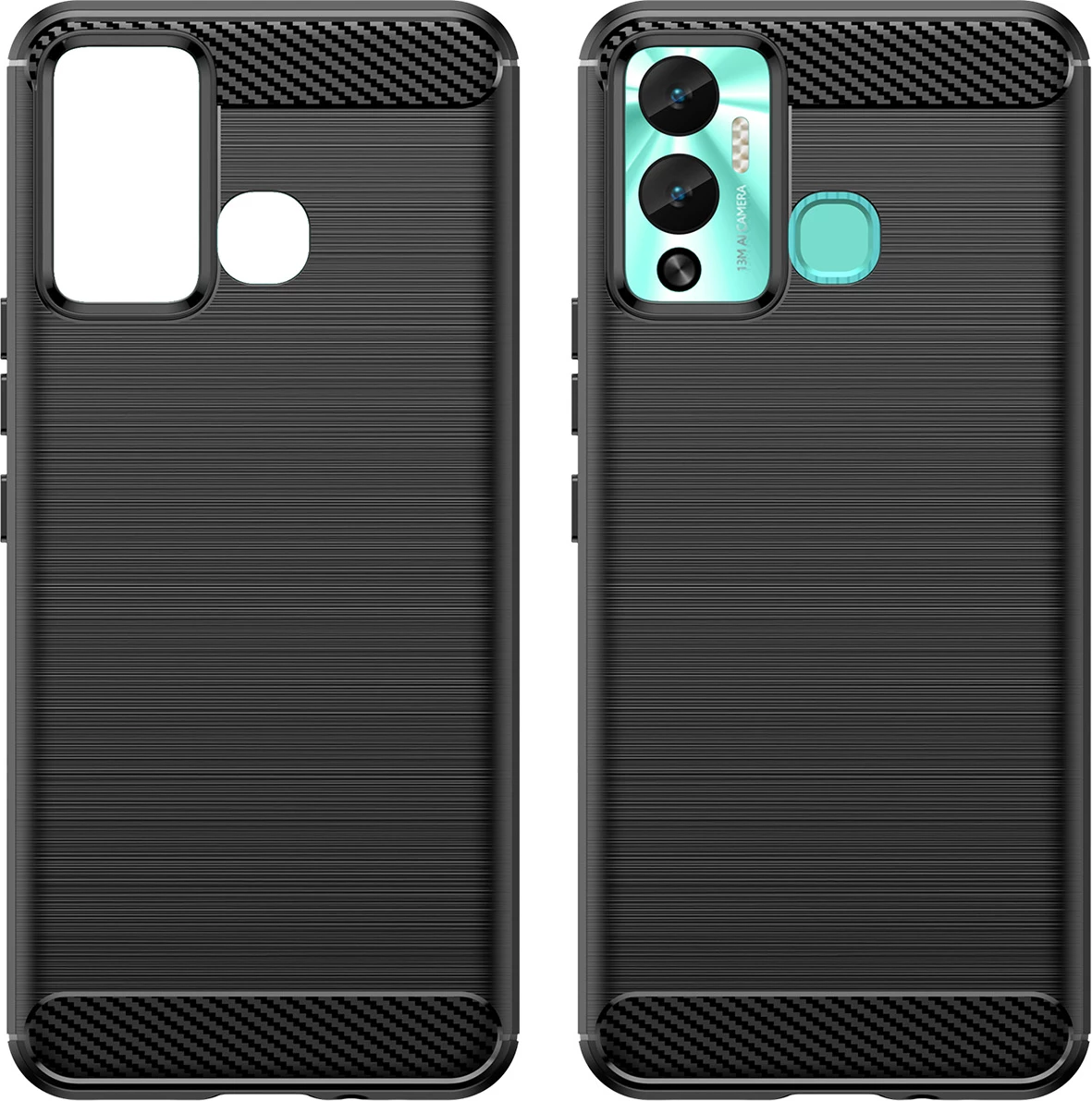 Ovitek za telefon Carbon Case za Infinix Hot 12 Play / Hot 12 Play NFC, Hurtel, TPU, črn