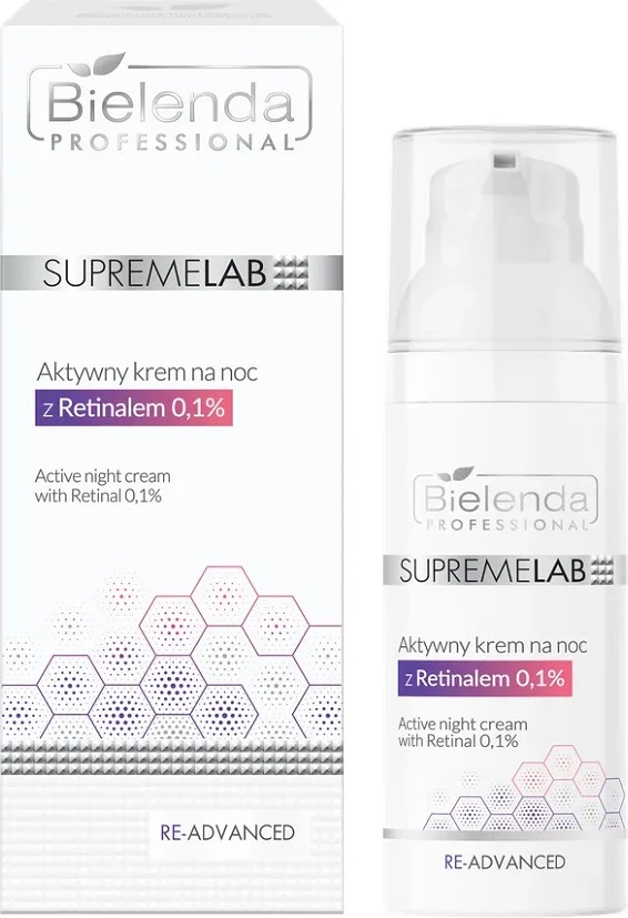 Aktivno nočno kremo z retinalom Bielenda Professional SupremeLab Re-Advanced, 50 ml