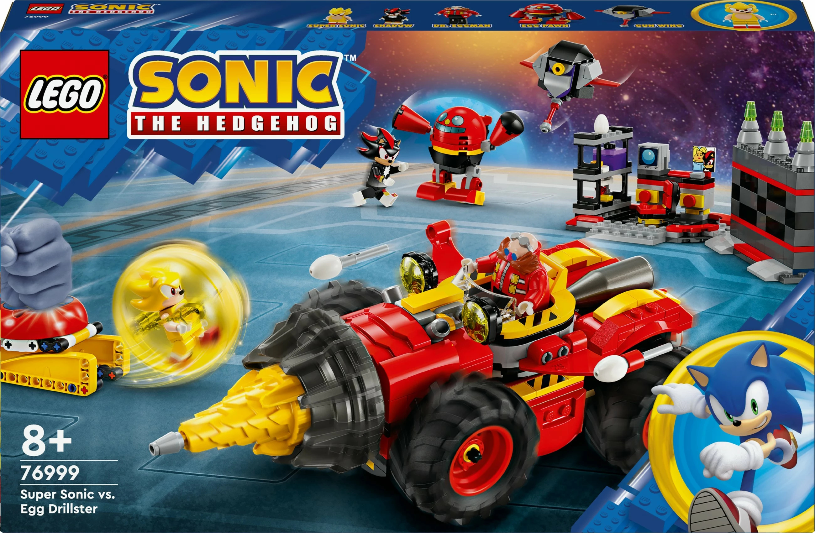 Set gradnje Super Sonic proti Egg Drillster LEGO Sonic the Hedgehog 76999, 590 delov, večbarven