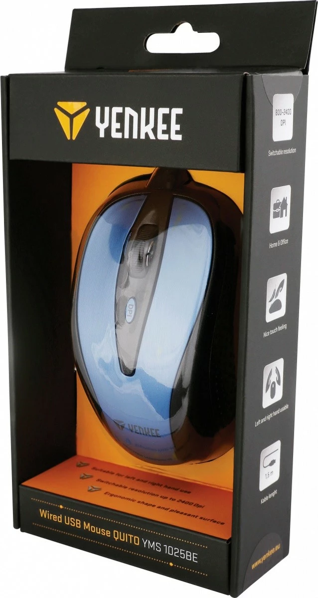 Žična miška, 4 gumba, USB, modra YENKEE QUITO YMS 1025BE