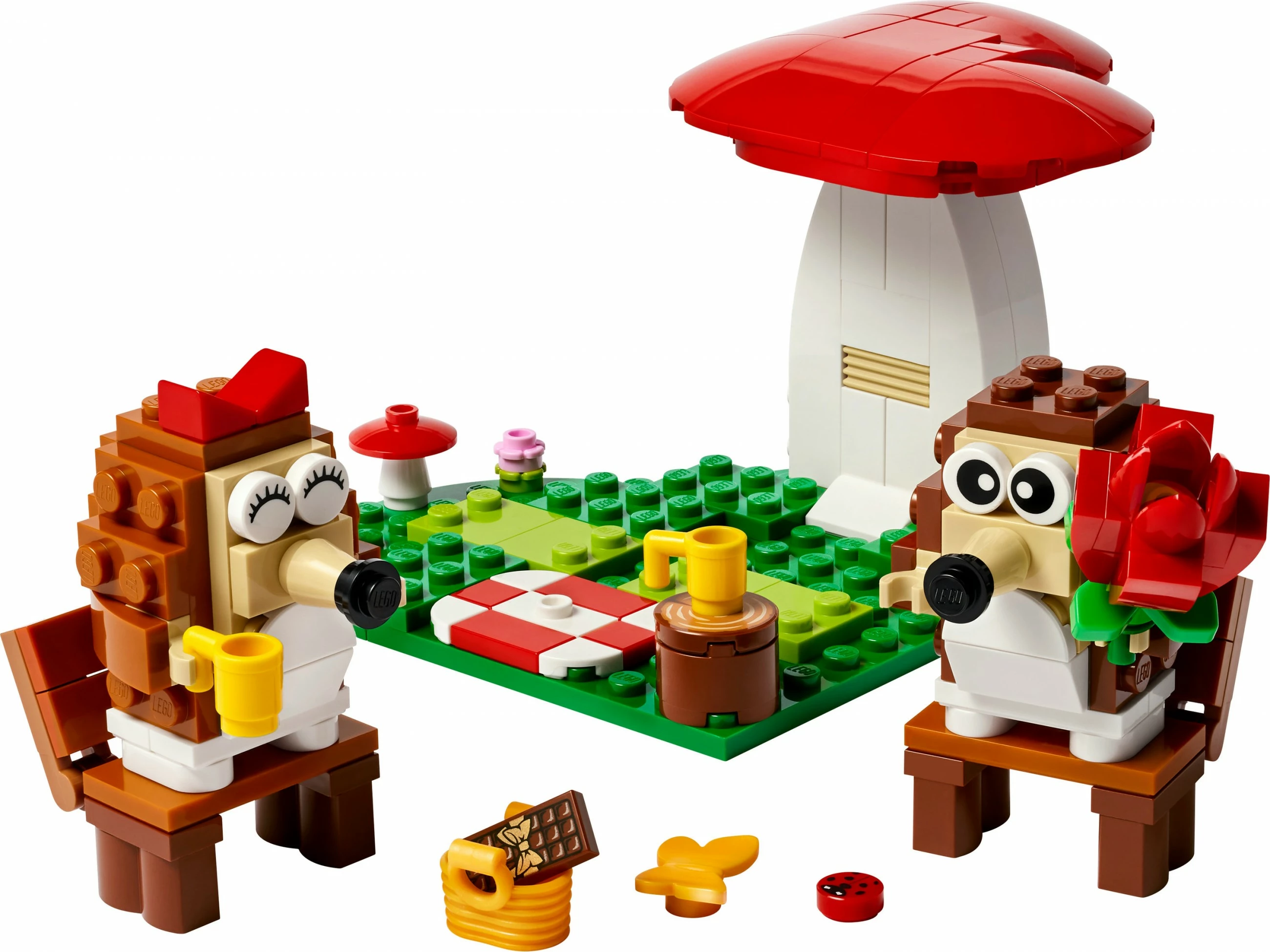 Gradbeni komplet Igel und ihr Picknick-Date, LEGO 40711, večbarven