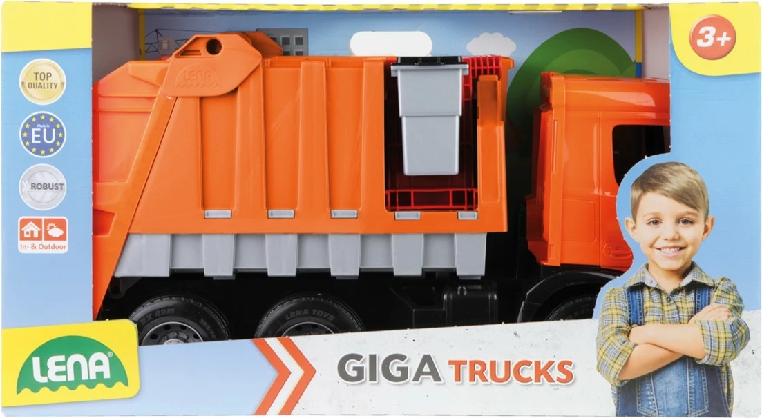 Igrača tovornjak Lena Giga Trucks, plastika, oranžna/siva