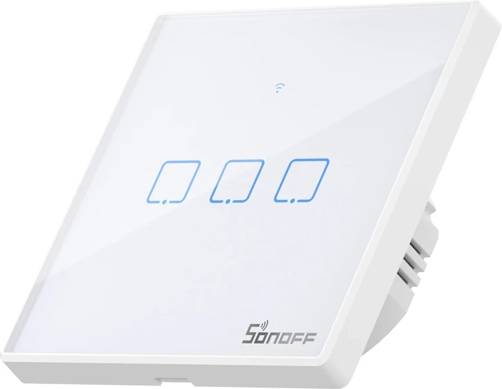 Pametno stikalo 3-kanalno Sonoff T2 EU TX, WiFi + RF 433, belo