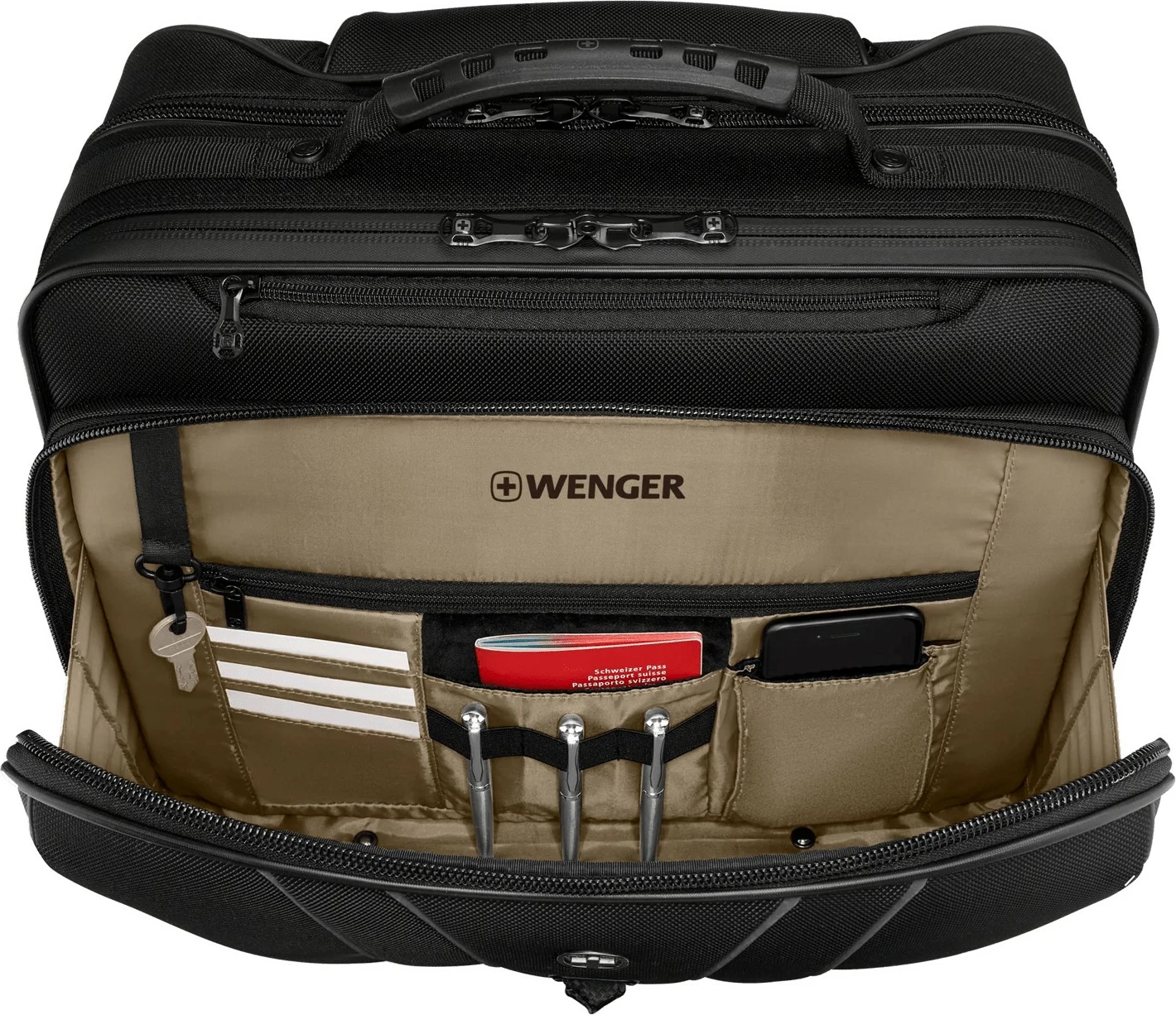 Torba za prenosnik Wenger Legacy Black Series, 15,6'', z kolesi, črna