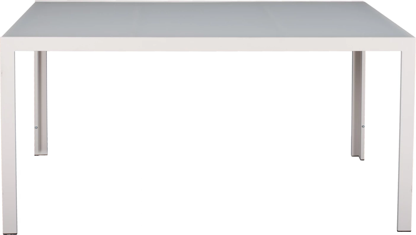Kovinska miza ledeno bela s steklom FH5767.03 150X90Χ75cm