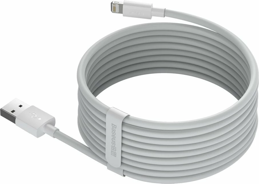 USB–Lightning kabel, 1,5 m, komplet 2 kosa, Baseus TZCALZJ-02, bela