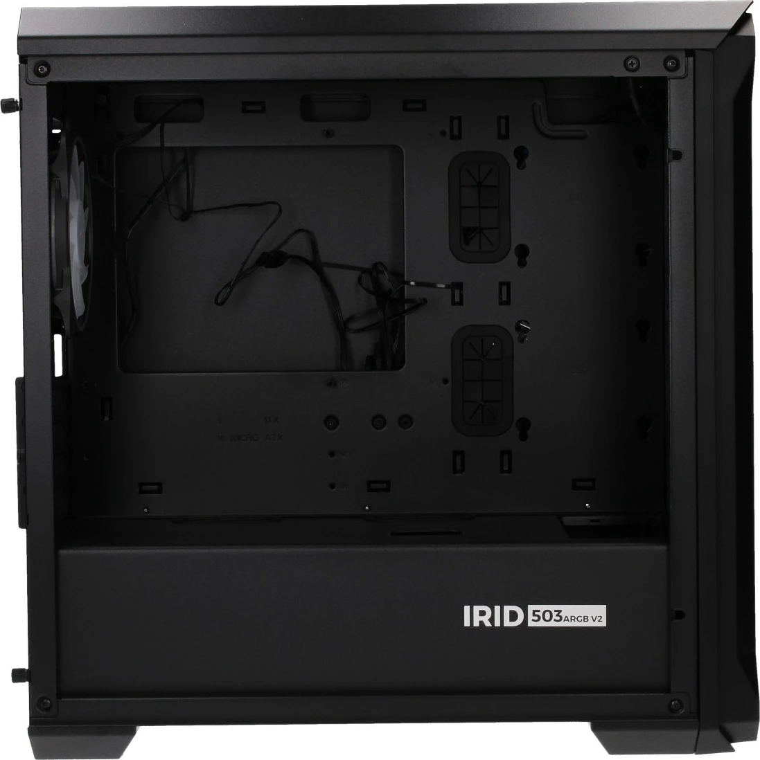 Računalniško ohišje Micro Tower Genesis Irid 503 V2 z ARGB, USB 3.0, črno