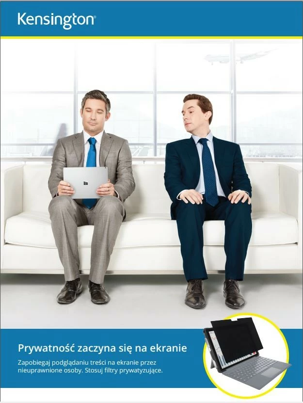 Zasebni filter 15,6", 16:9, dvosmeren, snemljiv, Kensington, črn