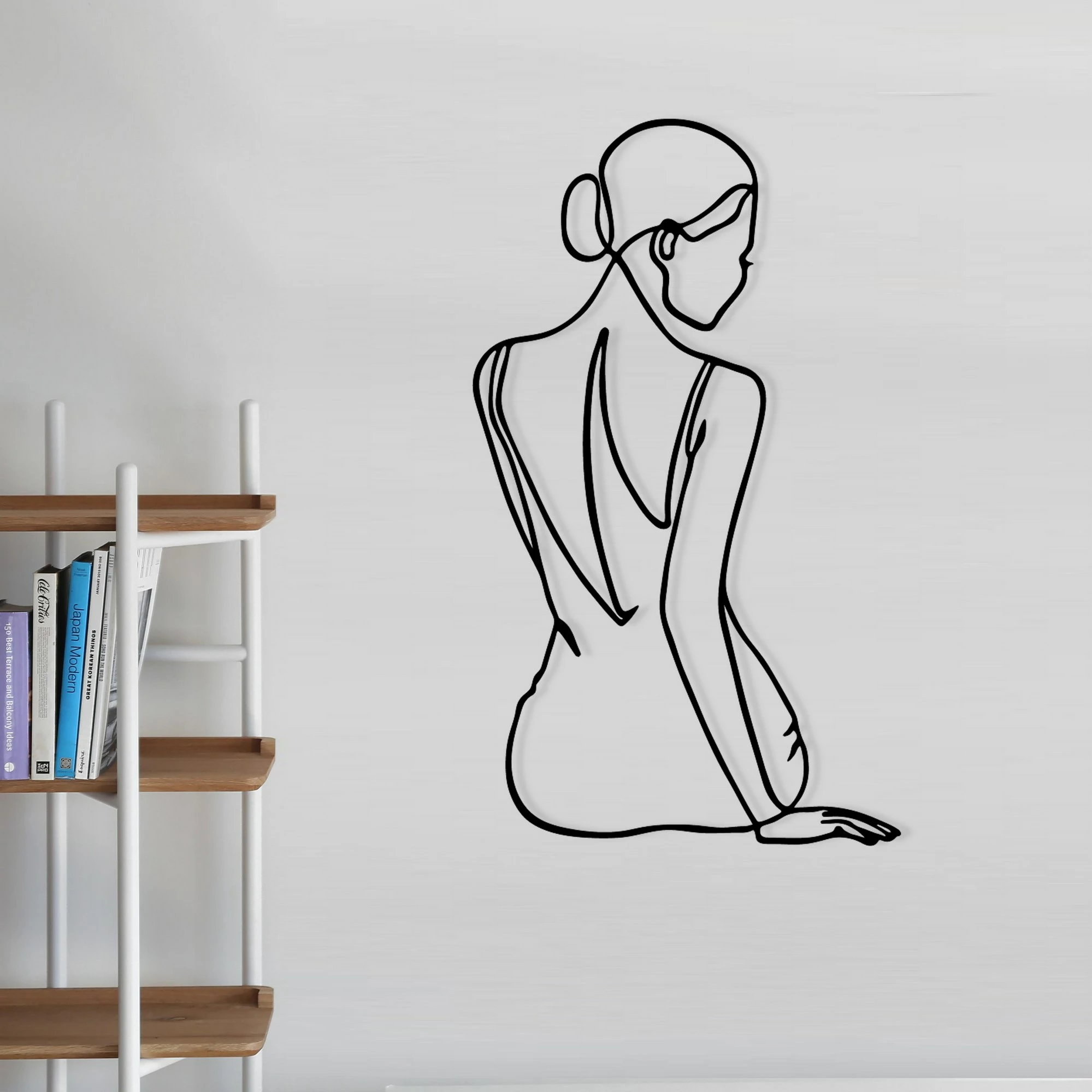 Aksesor dekorativ zidni iz kovine Wallity, Belleza, črne barve, 38x65 cm
