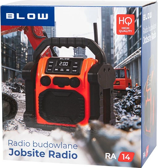 Prenosni radio BLOW RA14, 20 W, Bluetooth, powerbank, LED, črno/oranžen