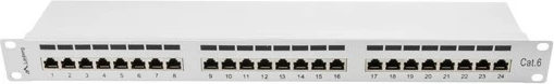 Patch panel, 24 vrat, 1U, kategorija 6, siv Lanberg PPS6-1024-S