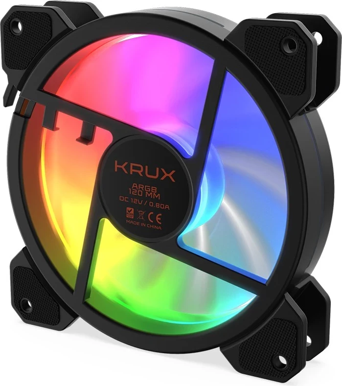 Ventilator za ohišje KRUX LUNAR 120 ARGB, črn
