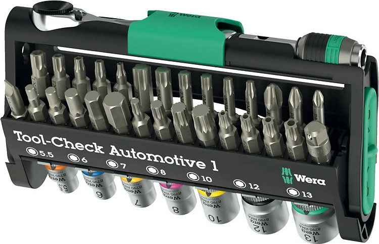 Kompleti orodja za avtomobilsko uporabo Wera Tool-Check Automotive 1, nosilna škatla, črna/zelena/nerjaveče jeklo