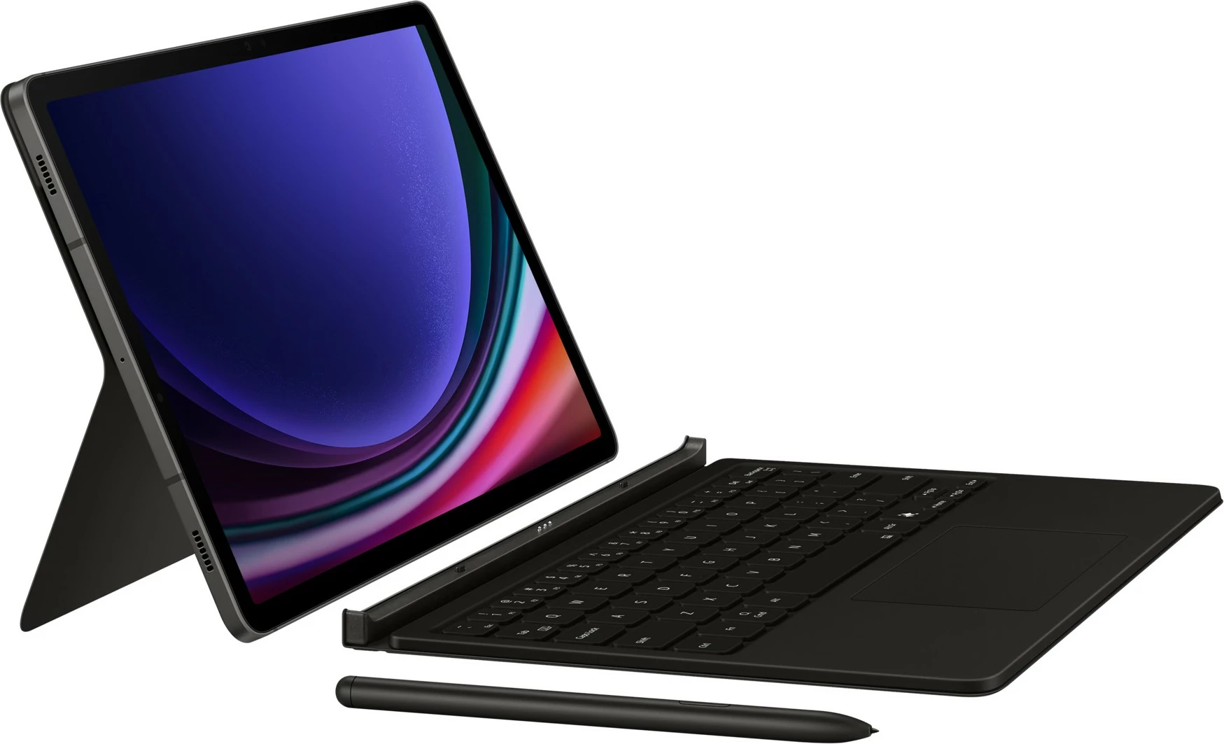 Ovitek s tipkovnico QWERTZ za Galaxy Tab S9 EF-DX725, črn