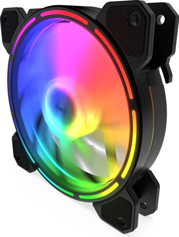 Ventilator za ohišje KRUX LUNAR 120 ARGB, črn